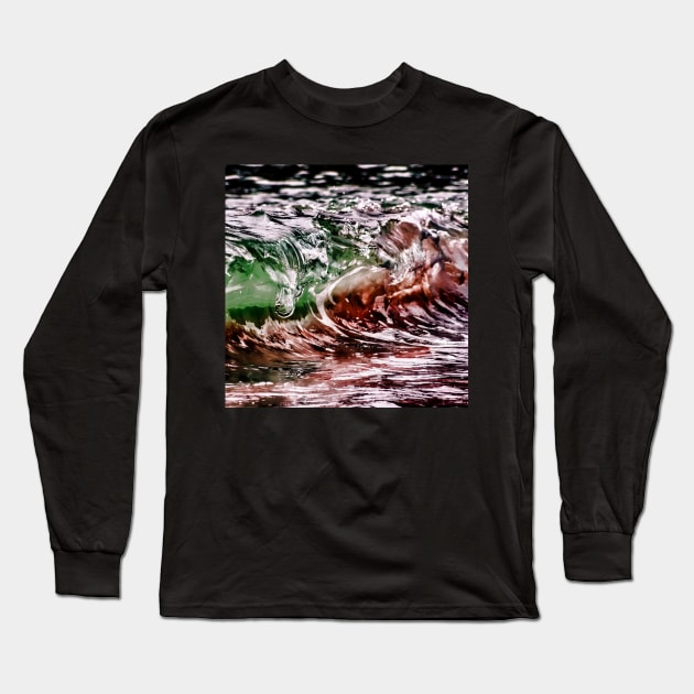 Colourful Ocean Waves Long Sleeve T-Shirt by StylishPrinting